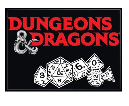 Dungeons & Dragons Logo & Dice Magnet