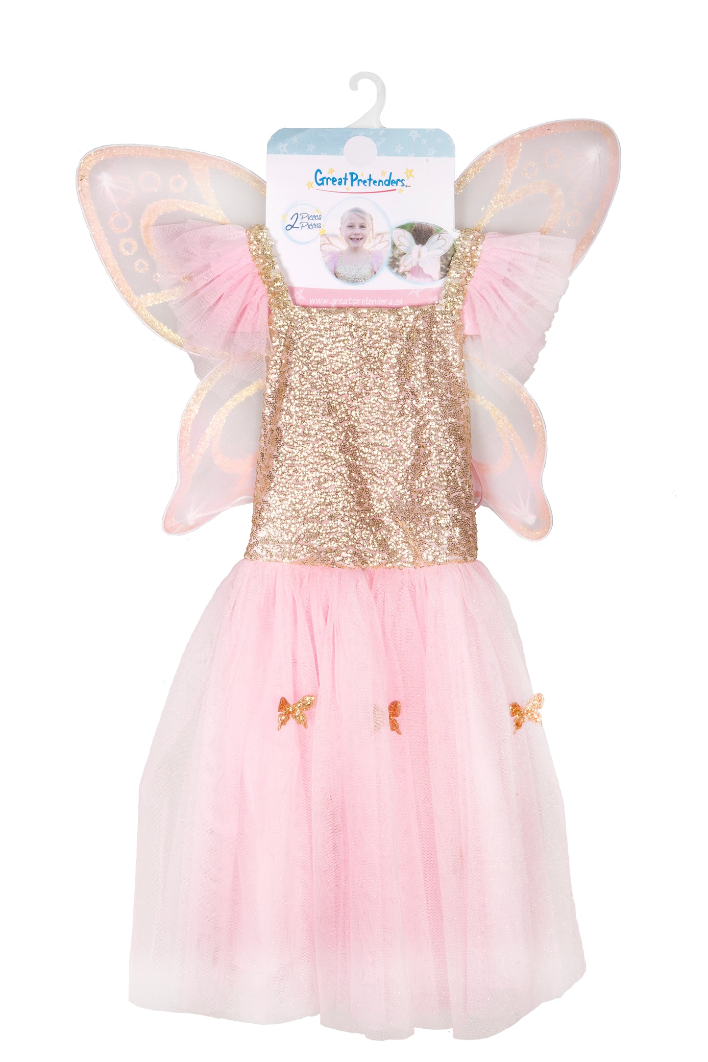 Gold Butterfly Dress with Wings Size 5-7