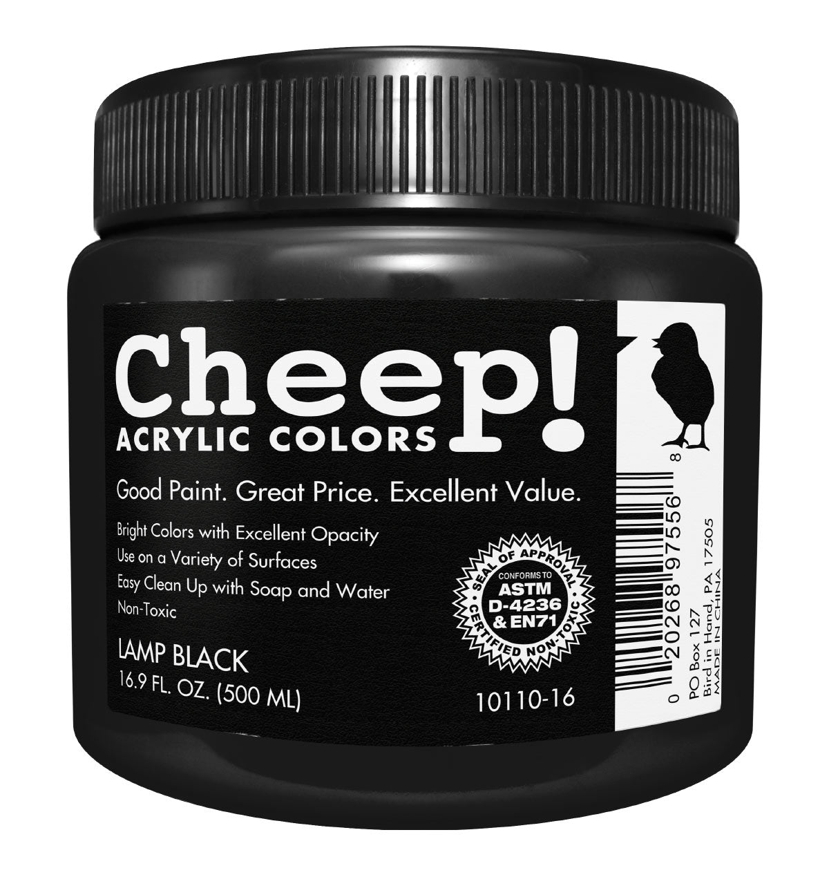 Lamp Black Acrylic 16.9oz.