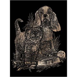 COPPER FOIL KITTEN & PUPPY