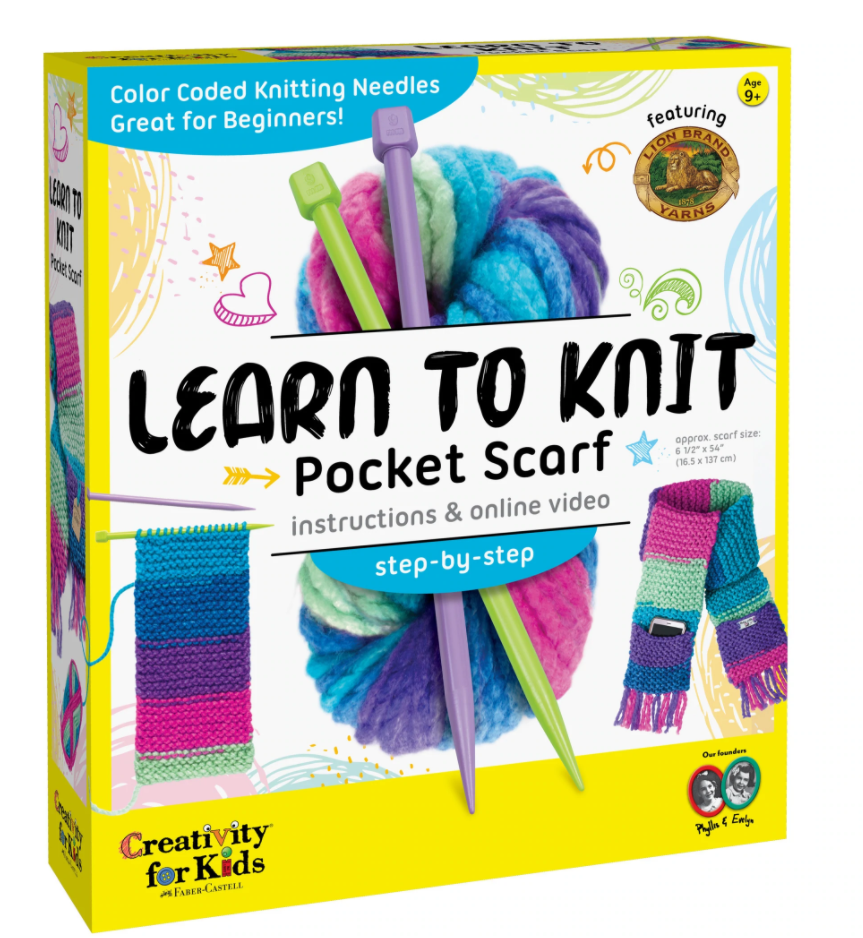 Learn to Knit Pocket Scarf