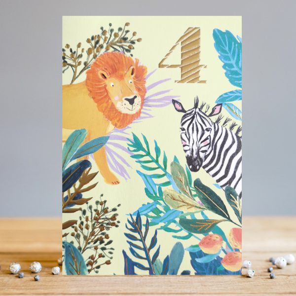 Tiny Sparkles Age 4 Animals Card