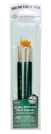 Royal & Langnickel RSET-9146 - Gold Taklon 5-teiliges Pinsel Set Gemischt