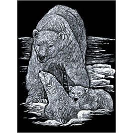 SILVER FOIL POLAR BEAR & CUBS