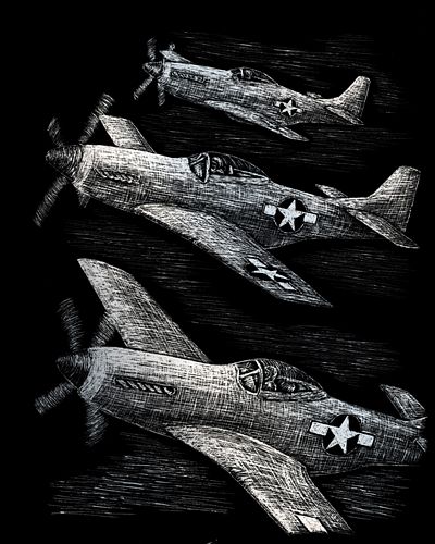 SILVER FOIL FIGHTER PLANES