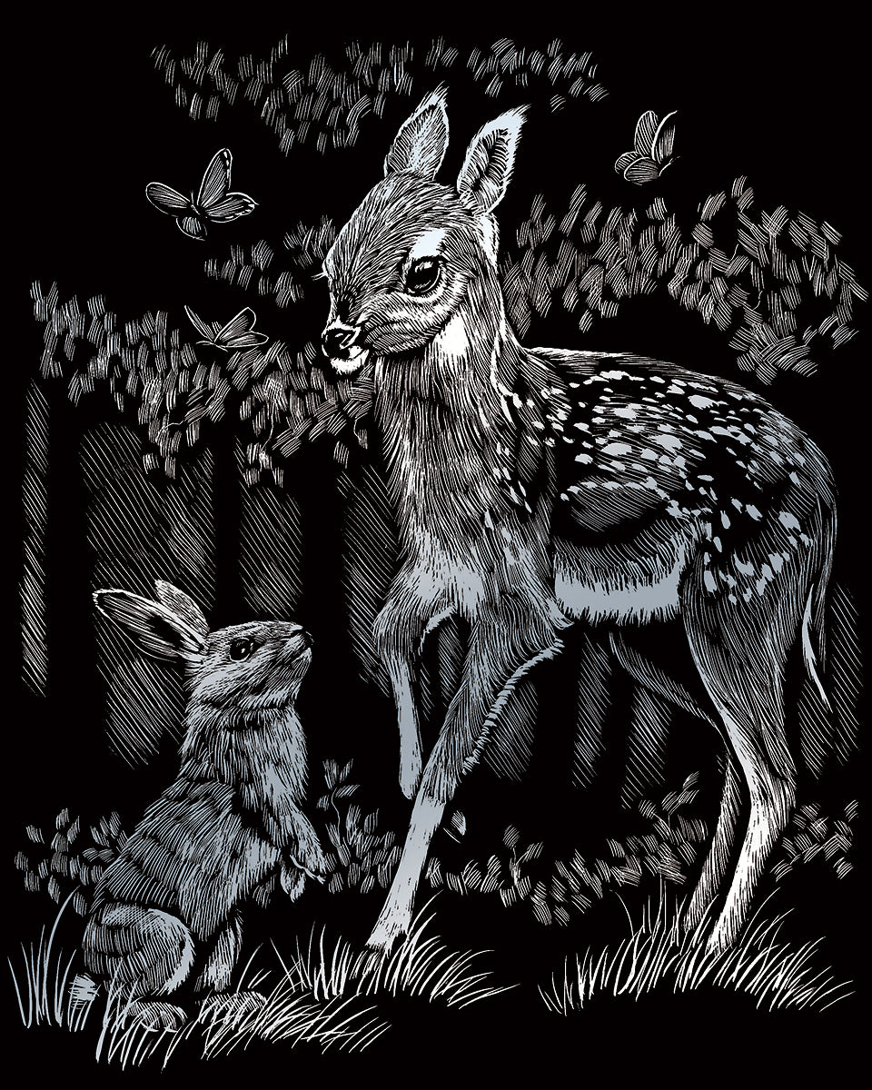 Silver Foil Fawn & Bunny