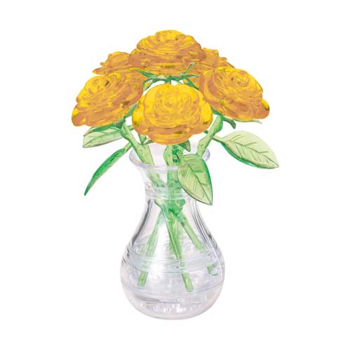 3D Crystal Puzzle Roses in Vase
