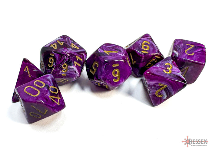 Vortex 7pc Purple/Gold Dice