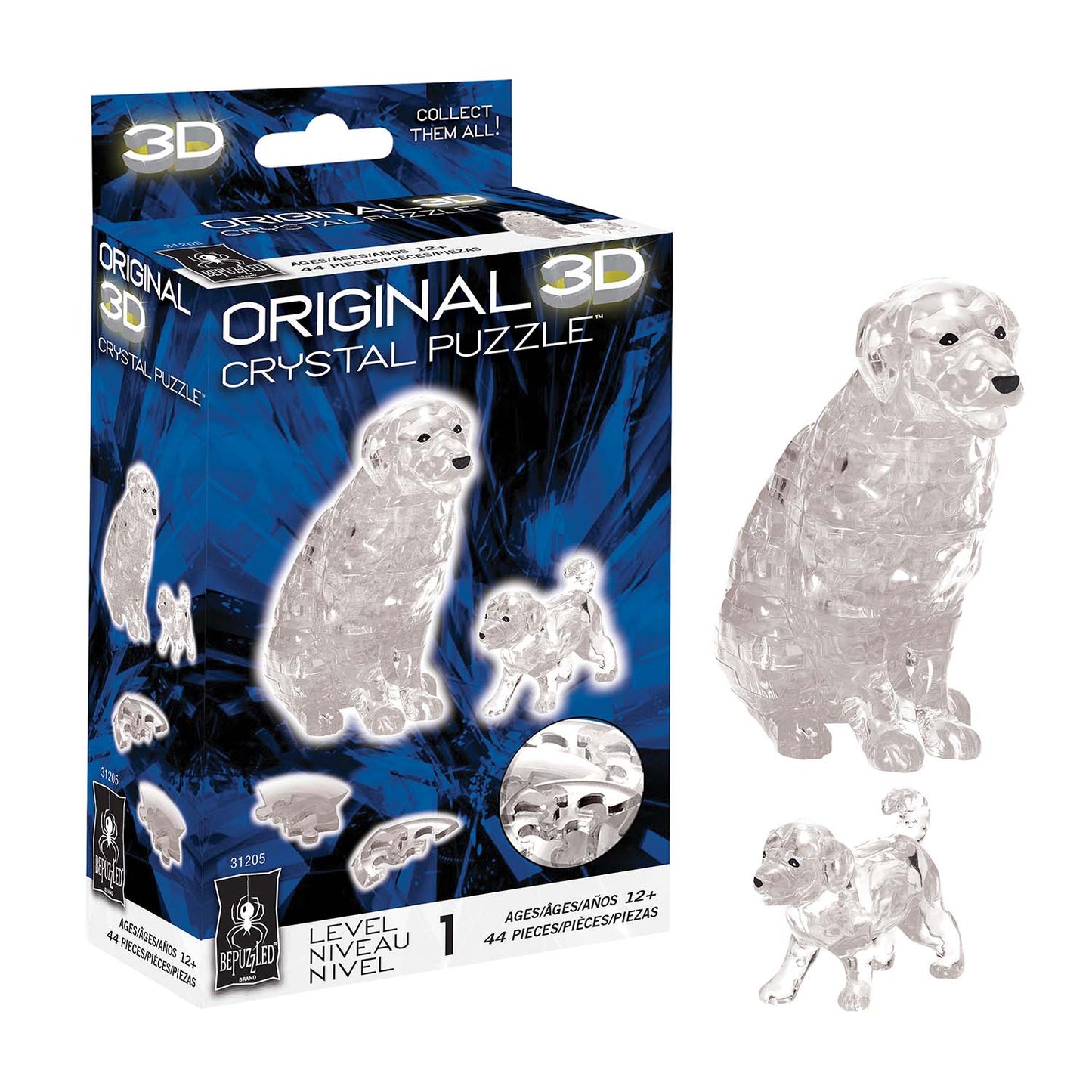 3D Crystal Puzzle White Dog and Puppy