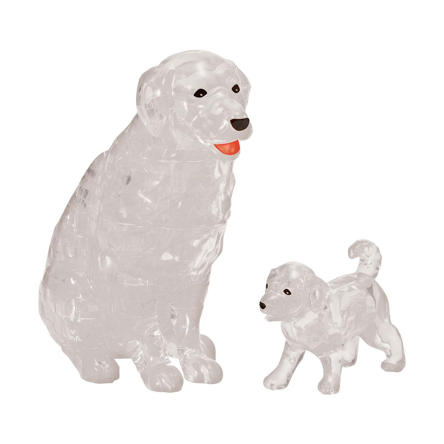 3D Crystal Puzzle White Dog and Puppy