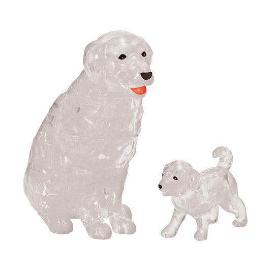 3D Crystal Puzzle White Dog and Puppy