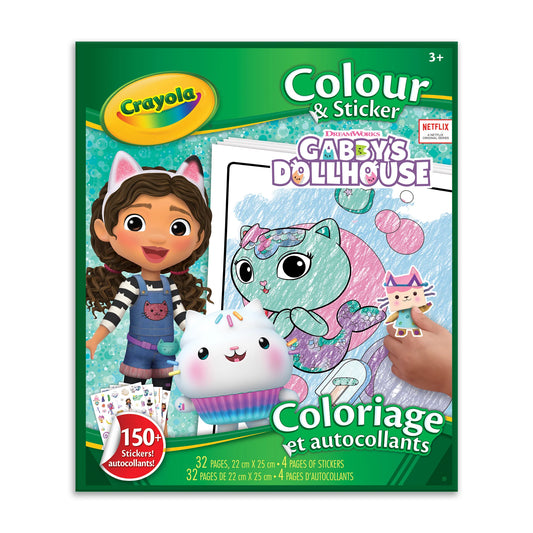 Gabby's Dollhouse Colour & Sticker Book