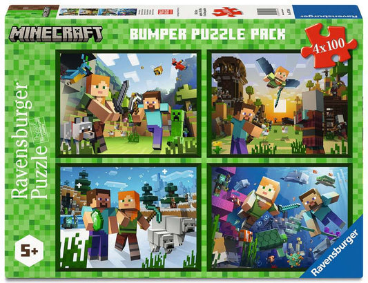Minecraft Bumper Puzzle Pack 4X100pc