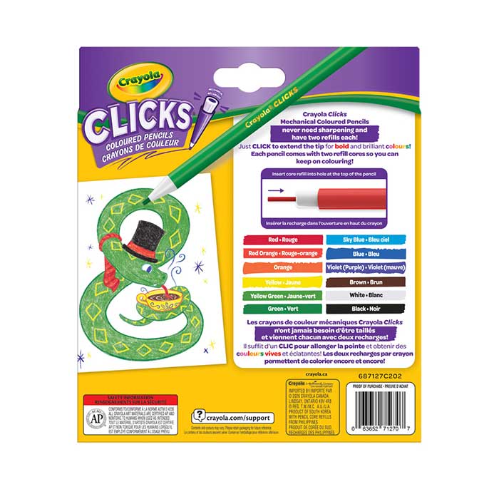Clicks 12 Coloured Pencils