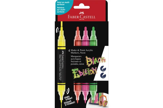 4 Shake & Paint Acrylic Markers, Neon