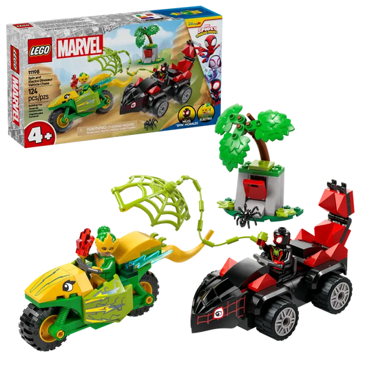 Marvel Spin and Electro Dinosaur Vehicle Chase