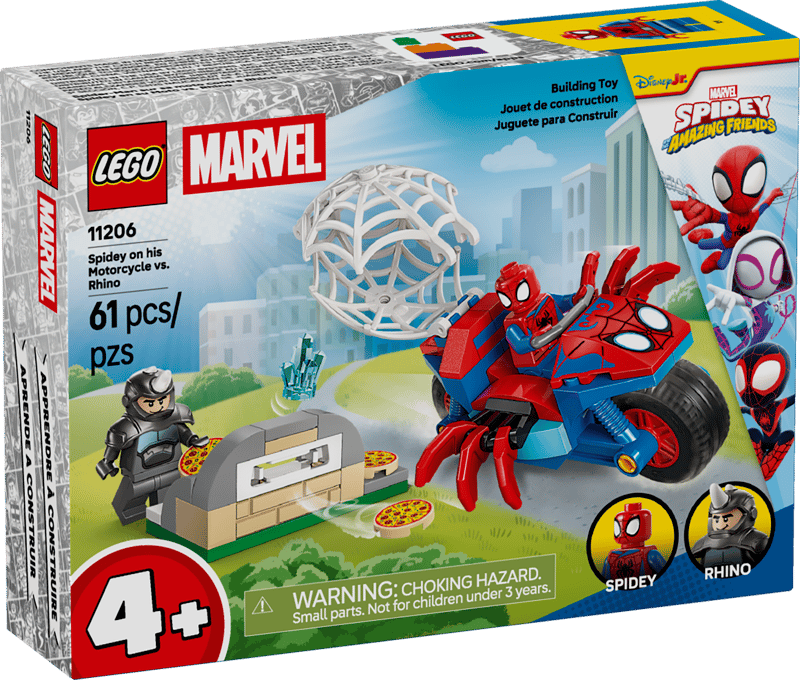 Marvel Spidey on his Motorcycle  vs. Rhino