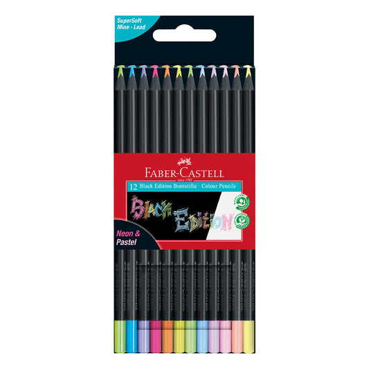 Colored Pencils Black Neon & Pastel Edition