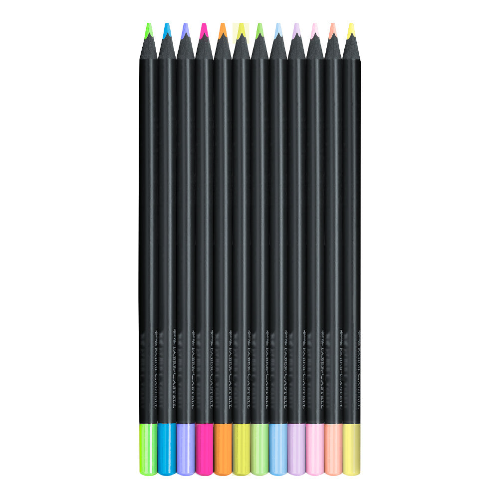 Colored Pencils Black Neon & Pastel Edition