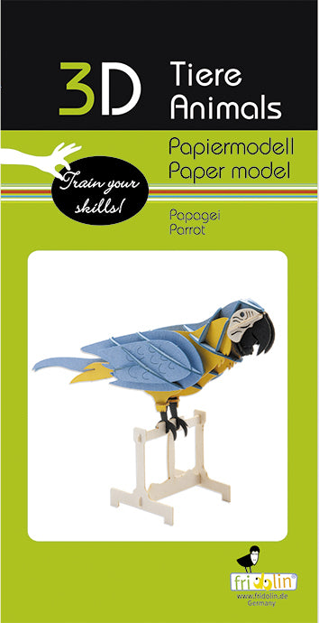 3D Paper Model Parrot