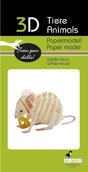 3D Paper Model White Mouse
