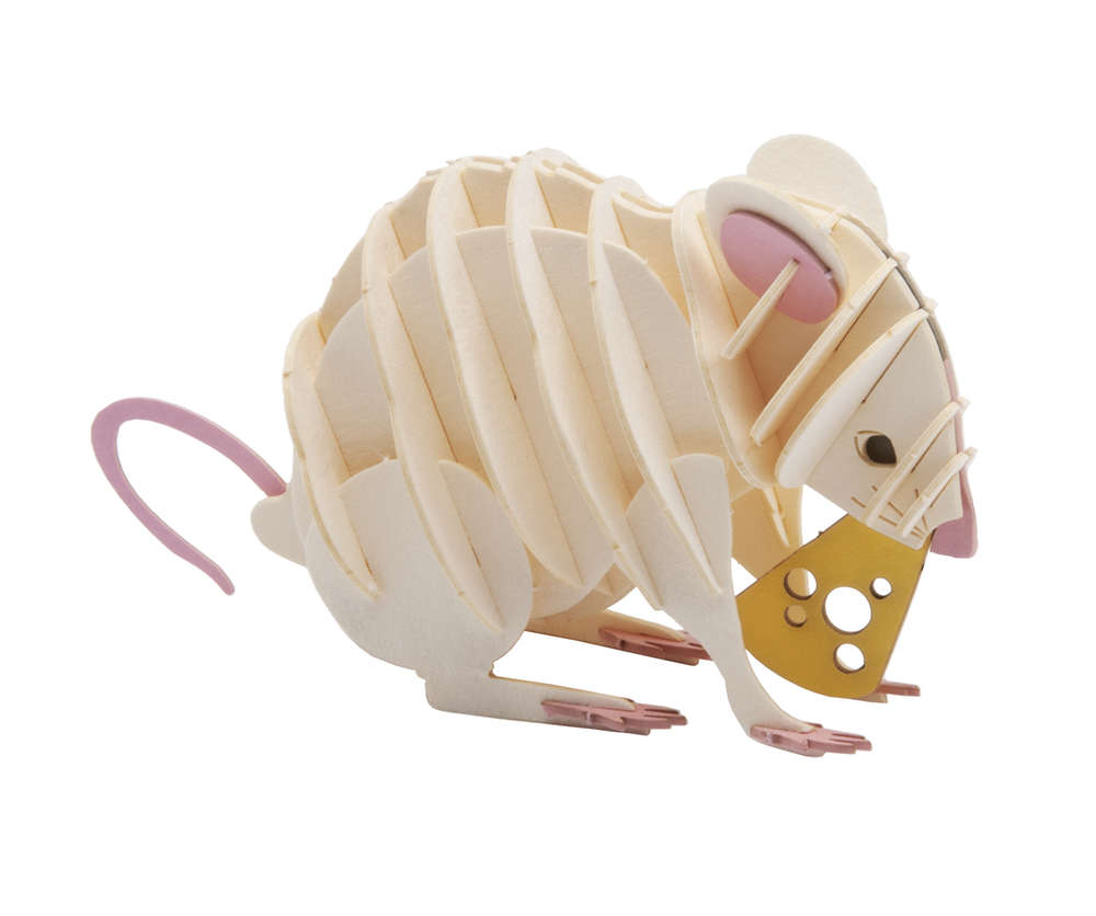 3D Paper Model White Mouse