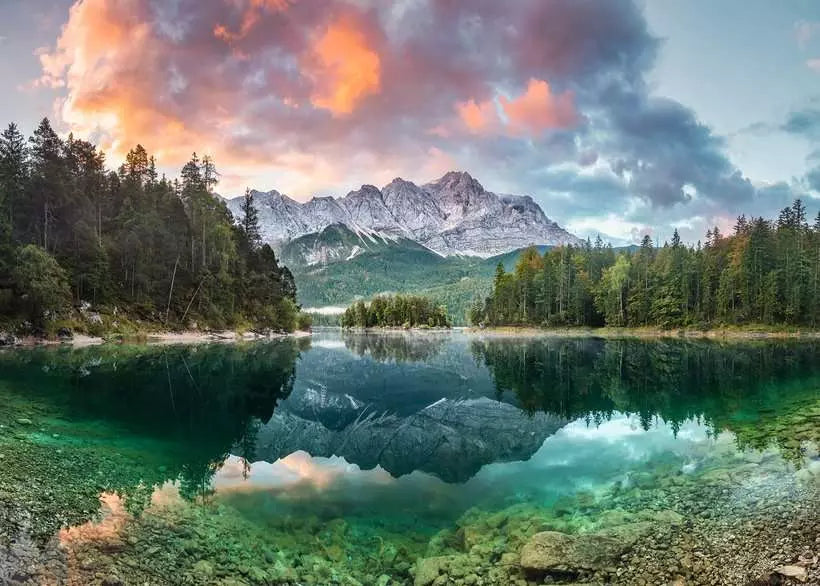 Zugspitze at the Eibsee, Germany 1000pc