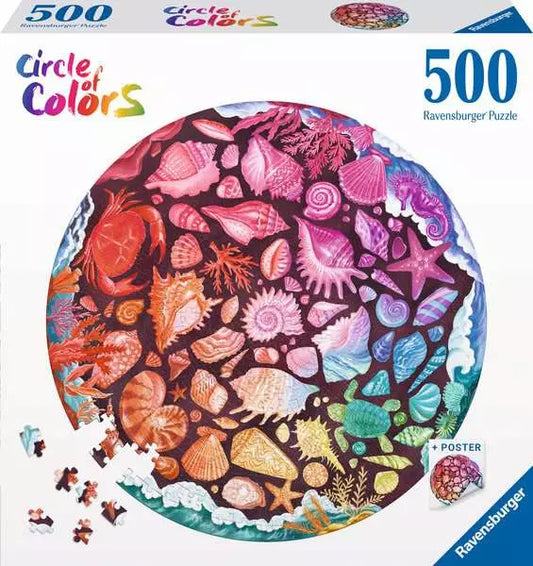 Circle of Colors - Seashells 500pc round puzzle