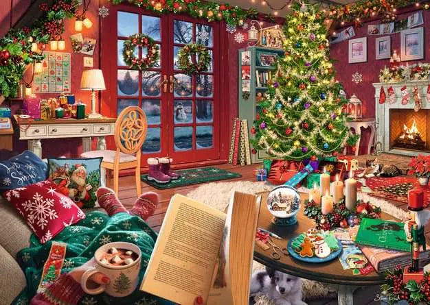 Cozy Christmas Retreat 500pc Large piece puzzle