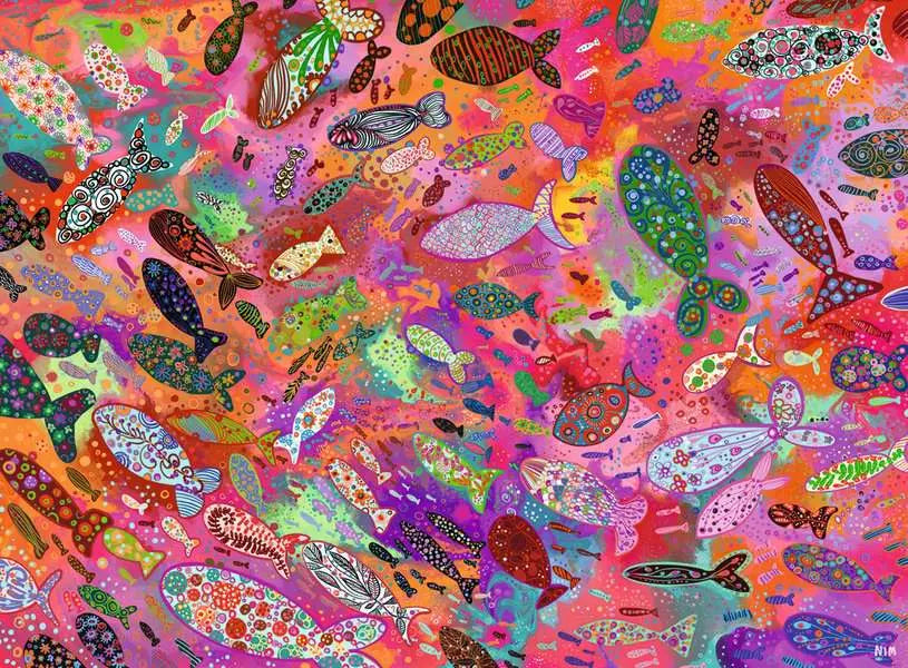 Fish in Fuchsia 500pc