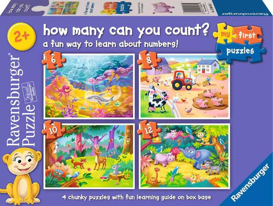 How Many Can You Count? 4 Chunky Jigsaw Puzzles