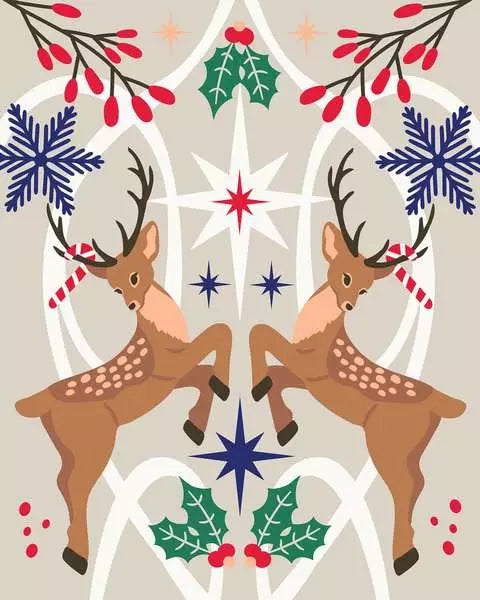 CreArt Christmas Deer 9.5x12"