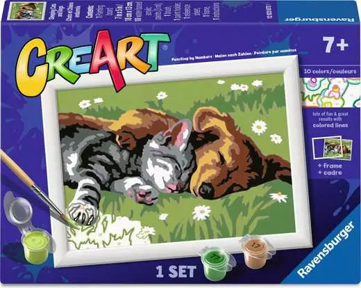 CreArt Sleeping Cats and Dogs 7X5"