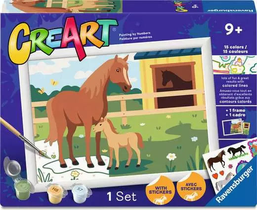 CreArt Horse Mom and Foal 9.5X7"
