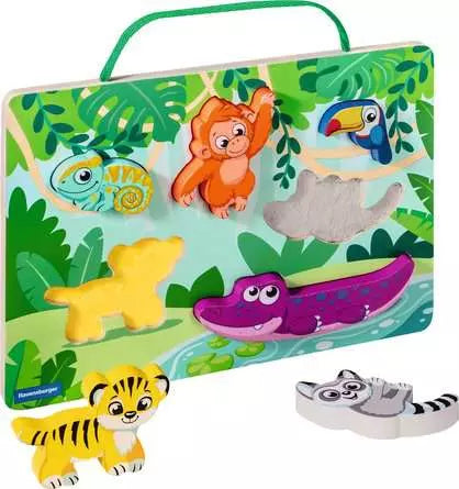 Wooden Touch & Play Puzzle In the Jungle 3 in 1