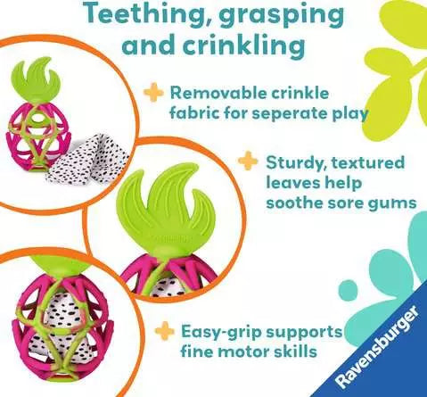 Sensory Crinkle Teether Dragon Fruit