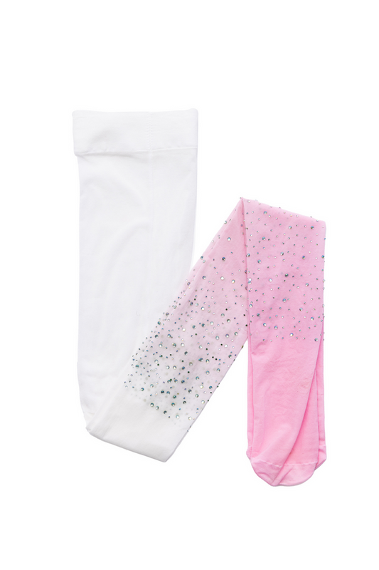 Rhinestone Tights Ombre Pink Ages 3-8