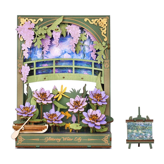 Artistic 3D Glittering Water Lily