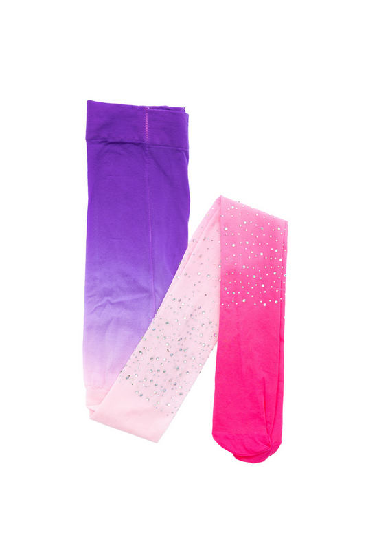 Rhinestone Tights Ombre Pink Ages 3-8
