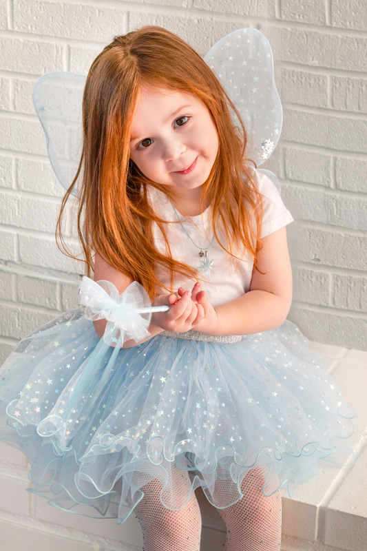 Iridescent Celestial Fairy Wings Tutu & Wand Size 4-6