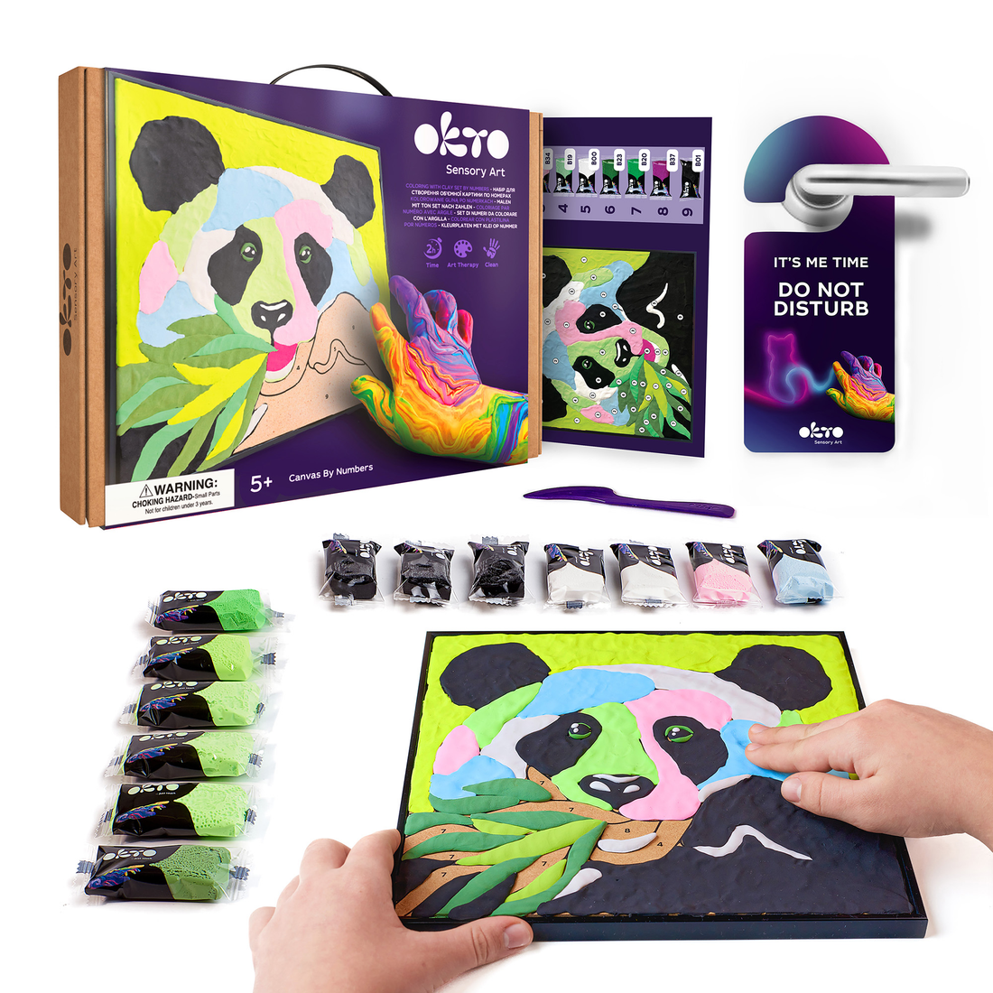 Oktoclay & Painting Kit By Numbers Panda