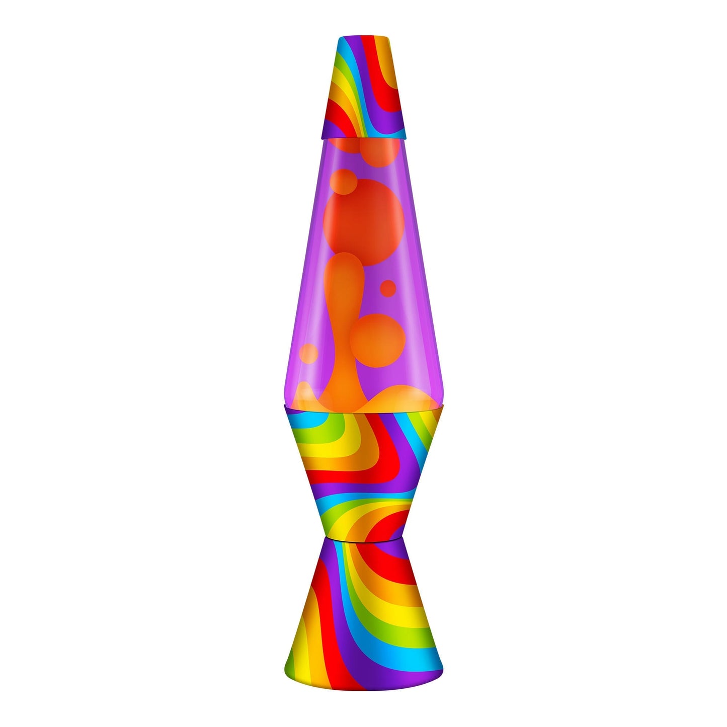 Lava Lamp Floowing Orange Lava in Purple Liquid 14.5"