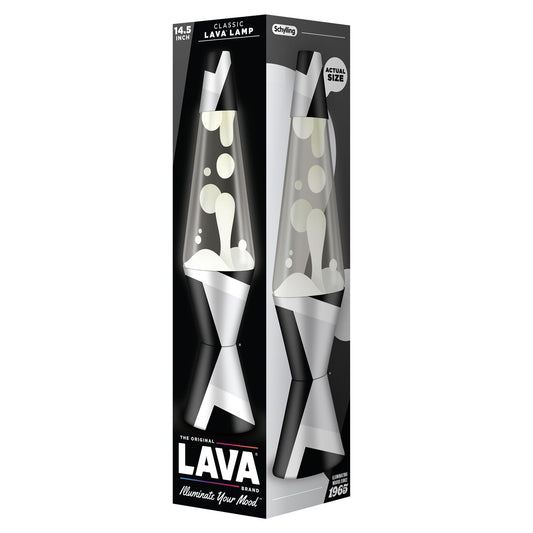 Lava Lamp Flowing White Lava in Clear Liquid 14.5"