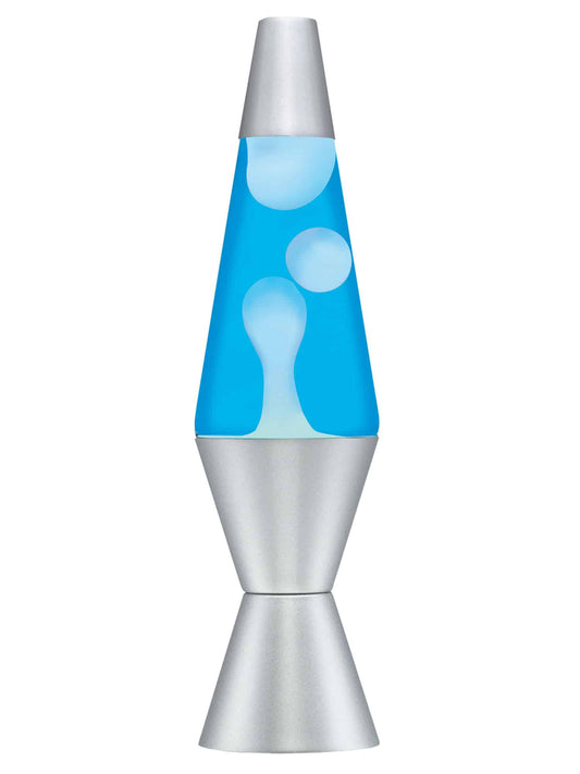 14.5" Lava Lamp White/Blue/Silver