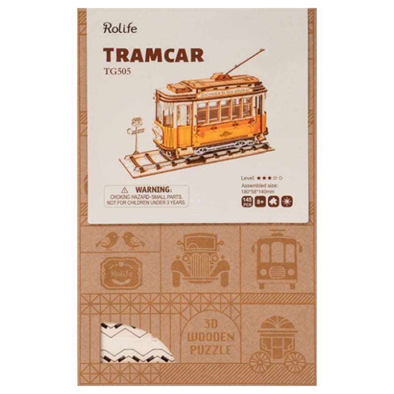 3D Wooden Puzzle Tramcar