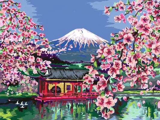 CreArt Canvas Edition Japanese Cherry Blossoms paint by number