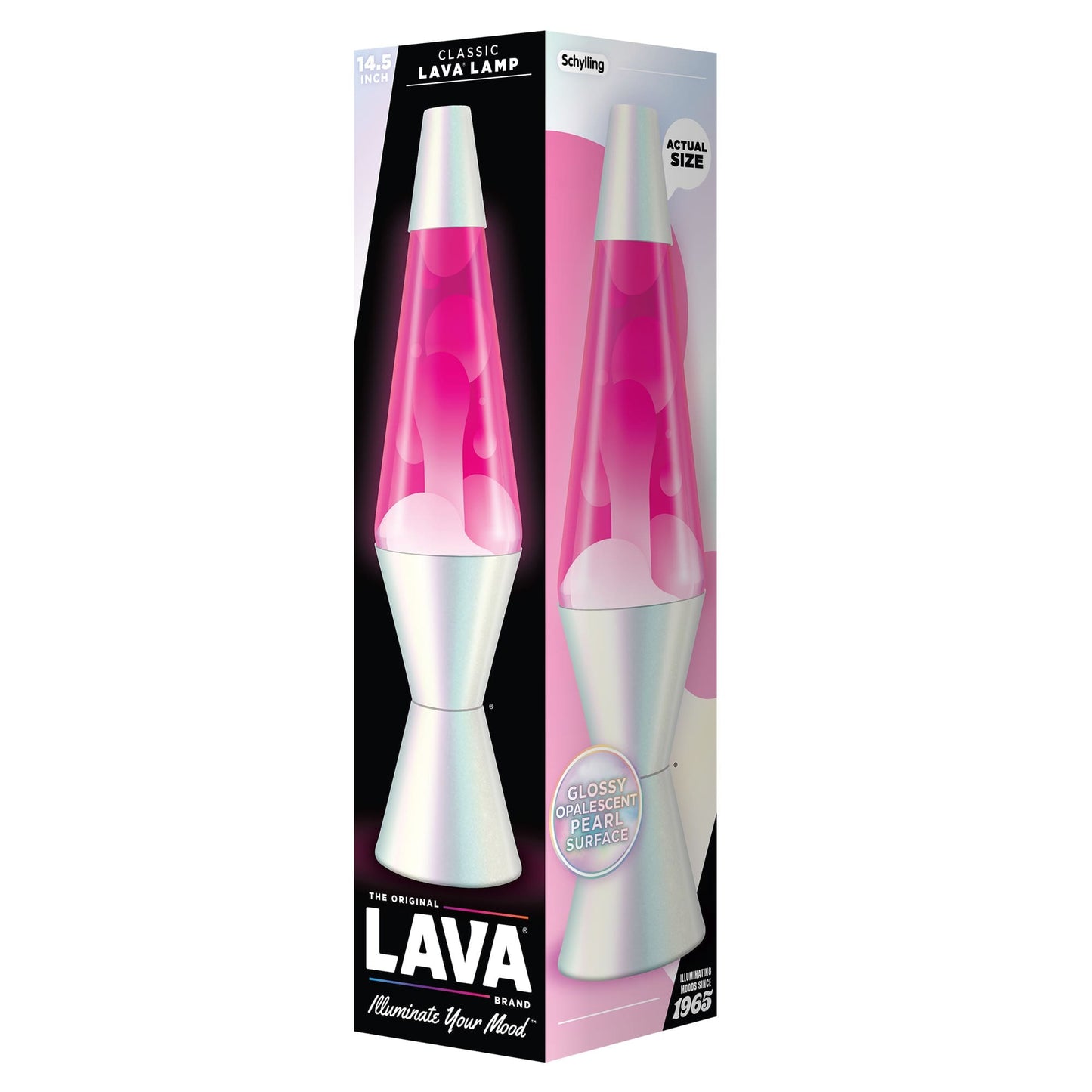 Lava Lamp Flowing White Lava in Hot Pink Liquid 14.5"