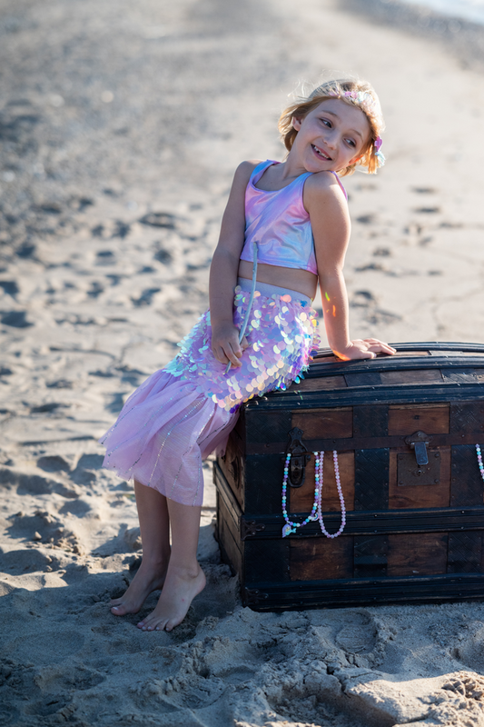 Bling Bling Mermaid Skirt & Hairclip Set Size 4-6