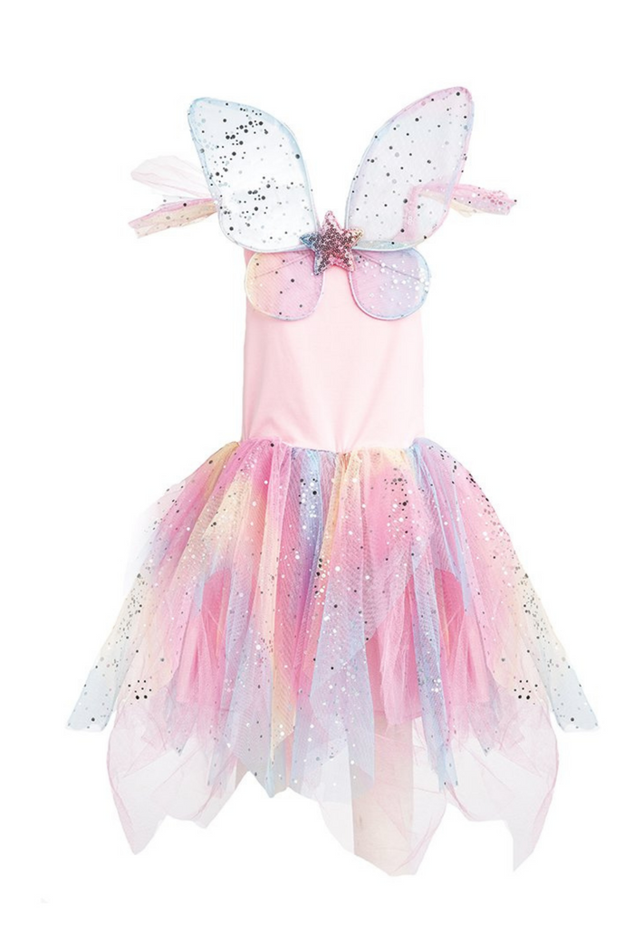 Rainbow Fairy Dress with Wings Ages 3-4