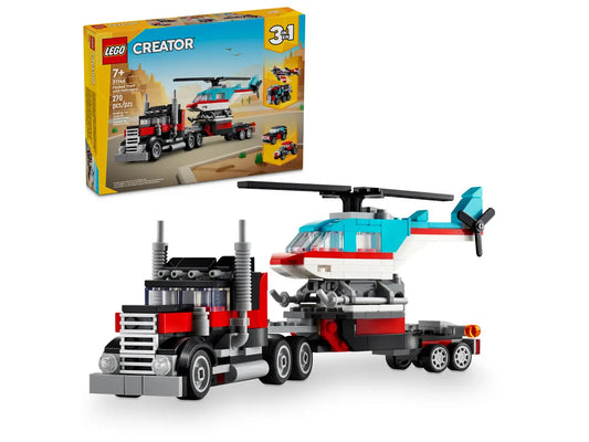 Creator Flatbed Truck with Helicopter